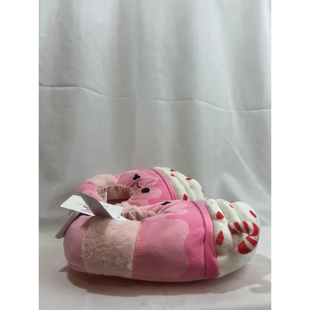 Squishmallows Peppermint Hot Cocoa Pink Plush Slippers Kids Size 4/5 New